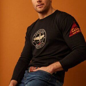 RED CANOE TUSKEGEE RED TAILS AIR MEN BLACK LONG SLEEVE T SHIRT XXL